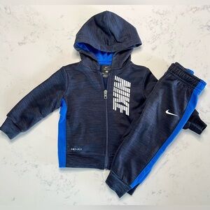 Nike Baby & Toddler Full-zip Hoodie & Sweatpants 2-piece set, 12 months, Blue